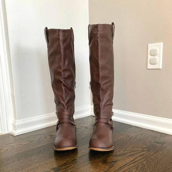 Journee Collection Shoes Brown Walla Riding Boot Size 8m Poshmark